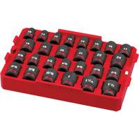 Shockwave Impact Duty Packout Socket Set, 27 Pcs, Impact, 1/2" Drive Size Groupe Belzile Dickner