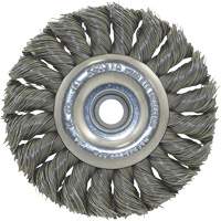 Knot Twisted Wire Wheels, 8" Dia., 0.020" Fill, 1/2" Arbor, Steel Groupe Belzile Dickner