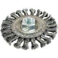 Twist Knot Wheels Threaded for Angle Grinders, 4" Dia., 0.022" Fill, 5/8"-11 Arbor, Steel Groupe Belzile Dickner