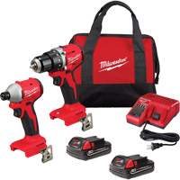 Ensemble combin&eacute; perceuse/tournevis compact sans contact 1/2" & tournevis &agrave; chocs hexagonal 1/4" M18, Lithium-ion, 18 V Groupe Belzile Dickner
