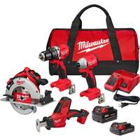 Trousse combin&eacute;e 4 outils, Lithium-ion, 18 V Groupe Belzile Dickner