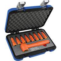 3/8" Drive Insulated Metric Hex Bit Socket and Attachment Set, 1000 V, 9 Pcs Groupe Belzile Dickner