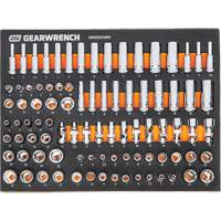 Jeu d'outils m&eacute;triques pour m&eacute;canicien MEGAMOD dans des plateaux en mousse modulaire avec armoire roulante &agrave; outils, 358 morcea Groupe Belzile Dickner