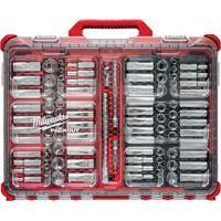 Metric/SAE Ratchet & Socket Set with PACKOUT Low-Profile Organizer, 98 Pcs, 3/8" Drive Size Groupe Belzile Dickner