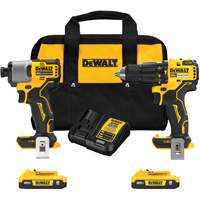 Brushless Compact Cordless 1/2" Hammer Drill & 1/4" Impact Driver Kit, Lithium-Ion, 20 V Groupe Belzile Dickner