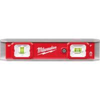 Torpedo Level with Lighted Vials, 9" L, Aluminum, 2 Vials, Magnetic Groupe Belzile Dickner