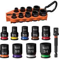 Grab-And-Go Impact Socket Set, SAE, 10 Pcs, Impact, 3/8" Drive Size Groupe Belzile Dickner