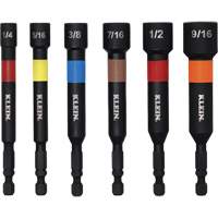 Embouts &agrave; &eacute;crous haute performance pour perceuse/visseuse, Embout 1/2"/5/16"/1/4"/3/8"/7/16"/9/16", Prise 1/4", 4" lo, Magn&eacute;tique Groupe Belzile Dickner