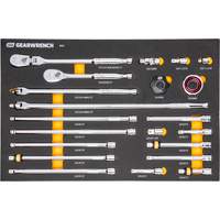 Ensemble d'outils &agrave; cliquet et d'entraînement 3/8" &agrave; 90 dents avec plateau de rangement en mousse Groupe Belzile Dickner