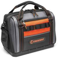17" Tradesman Closed Top Tool Bag, Polyester, 3 Pockets, Black/Grey/Orange Groupe Belzile Dickner