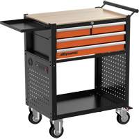Chariot utilitaire, 4 tiroirs, Noir/Orange Groupe Belzile Dickner