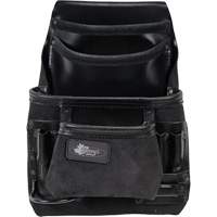 Phantom Collection Heavy-Duty Nail & Tool Bag, Leather, 10 Pockets, Black Groupe Belzile Dickner