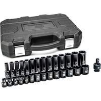 6-Point Metric Socket Set, 29 Pcs, Impact, 3/8" Drive Size, Deep Groupe Belzile Dickner