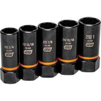 Bolt Biter Extraction Socket Set, 5 Pcs, Impact, 1/2" Drive Size, Deep Groupe Belzile Dickner