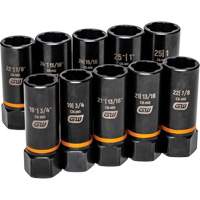 Bolt Biter Extraction Socket Set, 10 Pcs, Impact, 1/2" Drive Size, Deep Groupe Belzile Dickner