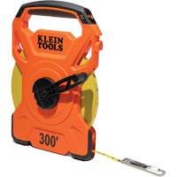 Open Reel Tape Measure with Single Hook and Carabiner, 1/2" x 300', 1/10" Graduations Groupe Belzile Dickner