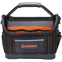 14" Tradesman Open Top Tool Bag, 1680 Denier/Polyester, 25 Pockets, Black/Grey/Orange Groupe Belzile Dickner