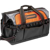20" Contractor Tool Bag, 1680 Denier/Polyester, 31 Pockets, Black/Grey/Orange Groupe Belzile Dickner
