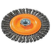 Stringer Bead Knotted Wire Brush, 4" Dia., 0.02" Fill, 5/8"-11 Arbor, Steel Groupe Belzile Dickner