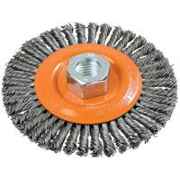 Brosse &agrave; fils nou&eacute;s pour cordons de soudure, Dia. 4-1/2", Fils 0,02", Arbre 5/8"-11, Acier Groupe Belzile Dickner