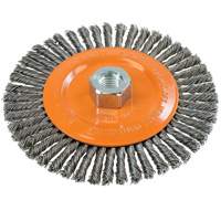 Brosse &agrave; fils nou&eacute;s pour cordons de soudure, Dia. 6", Fils 0,02", Arbre 5/8"-11, Acier Groupe Belzile Dickner