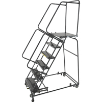 &eacute;chelles roulantes avec pied verrouillable activ&eacute; par le poids, 5 marches, Largeur de la marche 24", Hauteur de la plateforme 50", Acier Groupe Belzile Dickner