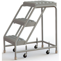 Rolling Ladder, 3 Steps, 16" Step Width, 30" Platform Height, Aluminum Groupe Belzile Dickner