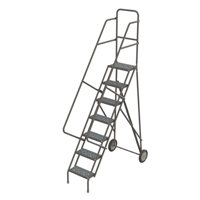 Rolling Ladder, 7 Steps, Serrated, 70" High VC534 | Dickner Inc