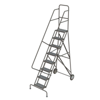 Rolling Ladder, 8 Steps, Serrated, 86" High VC535 | Dickner Inc