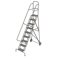 Rolling Ladder, 9 Steps, Serrated, 96" High VC536 | Dickner Inc