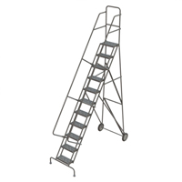 Rolling Ladder, 11 Steps, Serrated, 116" High VC538 | Dickner Inc
