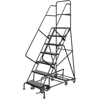 All Directional Rolling Ladder, 7 Steps, 24" Step Width, 70" Platform Height, Steel VC540 | Dickner Inc