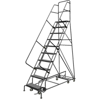 All Directional Rolling Ladder, 10 Steps, 24" Step Width, 100" Platform Height, Steel VC543 | Dickner Inc