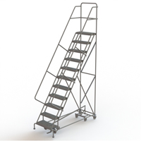 All Directional Rolling Ladder, 11 Steps, 24" Step Width, 110" Platform Height, Steel VC554 | Dickner Inc