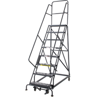 &eacute;chelles roulantes robustes, 8 marches, Largeur de la marche 24", Hauteur de la plateforme 80", Acier Groupe Belzile Dickner