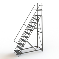 &eacute;chelles roulantes robustes, 11 marches, Largeur de la marche 24", Hauteur de la plateforme 110", Acier Groupe Belzile Dickner