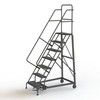 Heavy Duty Rolling Ladder, 7 Steps, 24" Step Width, 70" Platform Height, Steel Groupe Belzile Dickner