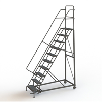 &eacute;chelles roulantes robustes, 10 marches, Largeur de la marche 24", Hauteur de la plateforme 100", Acier Groupe Belzile Dickner