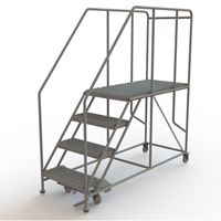 Mobile Work Platform, Steel, 4 Steps, 40" H, 47" D, 24" Step, Serrated Groupe Belzile Dickner
