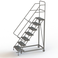 Safety Slope Rolling Ladder, 7 Steps, Serrated, 50° Incline, 70" High Groupe Belzile Dickner