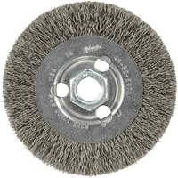 Crimped Wire Wheel, 4" Dia., 0.12" Fill, 5/8"-11 Arbor Groupe Belzile Dickner