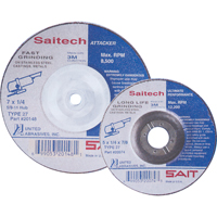 Saitech Ultimate Performance Grinding Wheel, 4" x 1/4", 3/8" Arbor, Aluminum Oxide, Type 27 Groupe Belzile Dickner