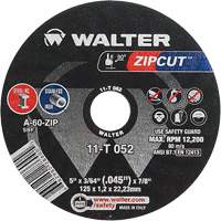 Zipcut Cut-Off Wheel, 5" x 3/64", 7/8" Arbor, Type 1, Aluminum Oxide, 12200 RPM Groupe Belzile Dickner