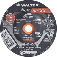 Double-X Depressed Centre Grinding Wheel, 4-1/2" x 1/4", 5/8"-11 Arbor, Type 27S Groupe Belzile Dickner