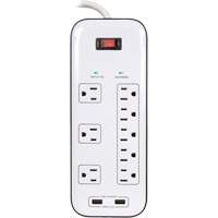 USB Charging Surge Protectors, 8 Outlets, 2400 J, 1875 W, 6' Cord Groupe Belzile Dickner