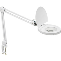 LED Magnifier with A-Bracket, 3 Diopter, LED Light, 47" Arm, C-Clamp, White Groupe Belzile Dickner