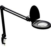 Lampe loupe ajustable, Dioptrie 3, Ampoule DEL, Bras de 47", Pinces serre-joints, Noir XI490 | Dickner Inc