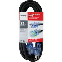 All-Rubber Extension Cord, Outdoor, SJOOW, 14/3 AWG, 15 A, 25' Groupe Belzile Dickner