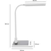 Lampe de bureau à col de cygne avec chargeur USB, 8 W, DEL, Col 15", Blanc XI753 | Dickner Inc