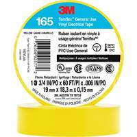 Temflex™ General Use Vinyl Electrical Tape 165, 19 mm (3/4") x 18 M (60'), Yellow, 6 mils XI869 | Dickner Inc